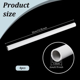 OLYCRAFT 4Pcs PVC Rigid Round Pipes 35cm WhiteSmoke Hollow Round Tubes 20mm OD 15.5mm ID Plastic Rigid Pipes Round Rigid Tubing for Water Pipe Cable Sleeve Home Plumbing