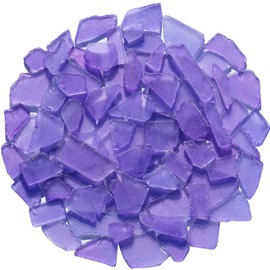 QYGL Sea Glass for Crafts - 14oz Purple Seaglass Pieces - Vase Filler and Aquarium Ornament, DIY Craft Supplies for Art, Beach Weddings, and Home Decor, Flat Frosted Dyed Color Stone