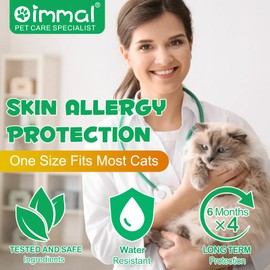 Collare Antipulci per Gatti - Collare Antiparassitario Naturale per Gatti e Cuccioli - 4 Pezzi, Protezione fino a 24 Mesi contro Pulci, Zecche e Insetti, Sicuro ed Efficace, Confortevole e Regolabile