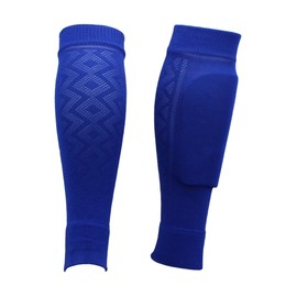 TCK Soccer Shin Guard Sleeves Football Leg Sleeves Youth Mens (Royal, Medium)