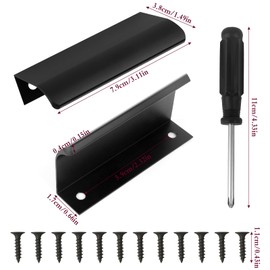 TOTSUN 12Pcs Concealed Kitchen Door Handles, 80mm Aluminum Alloy Drawer Curved Door Handle Furniture Handles Cabinet Handle with 24Pcs Screws and 1 Screwdriver