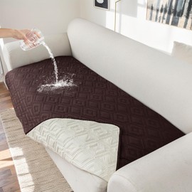 Genina 100% Waterproof Loveseat Couch Cover for 2 Cushion Couch Covers for Dogs, Anti-Slip Sectional Sofa Covers Washable Sofa Covers for Pets, 1 Piece (Chocolate, Loveseat)