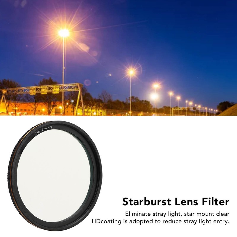 Adjustable Starburst Filter Thin HD Coating Camera Starlight Filter for