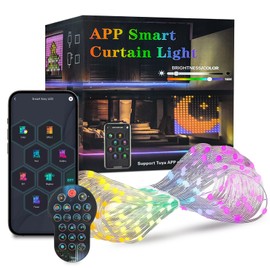 Lichterkette Innen,256 LED Vorhang Lichter 4040 Farben Einstellbar,1.6x1.6m,mit APP-Steuerung, RGB-Farbdisplays, Weihnachtsdekorationen Ideal für Party, Garten, Balkon, Deko