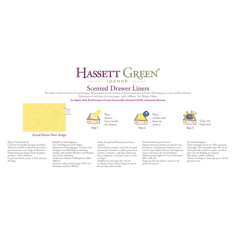 Hassett Green London - Honeysuckle & Jasmine Scented Drawer Liners