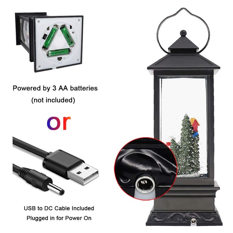 DRomance Snowman Music Snow Globe Lantern with Timer Battery Operated
