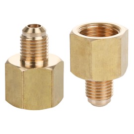 Brass Pipe Adapter - 3/8" SAE Female to 1/4" SAE Male Flare - Brass Pipe Fitting Reducer Adapter for Air Conditioner Refrigeration (1 Pack)