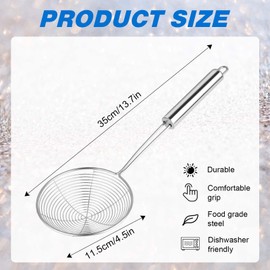Steel Spider Strainer Skimmer Ladle, Kitchen Gadgets Wire Strainer Pasta Strainer Spoon Strainer Spider Skimmers for Kitchen Cooking and Frying