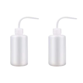 2Pcs 250ml 8.5oz Plastic Safety Wash Bottle,Narrow Mouth Squeeze Bottles for Tattoo Wash，Chemistry, Industry, Lab & Gardening-Transparency