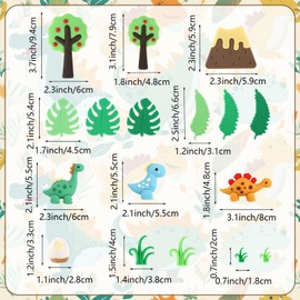 17 Pieces Dinosaur Cupcake Toppers Baby Cute Dinosaur Cupcake Picks with Egg Leaves Trees for Kids Dino Theme Party Baby Shower Birthday Party Decoration Supplies