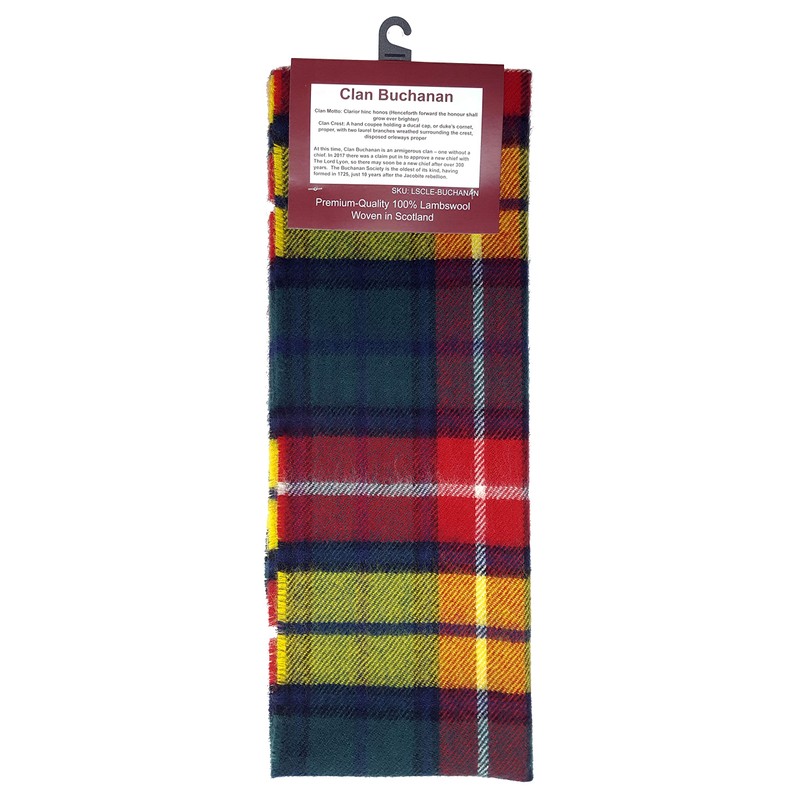 Buchanan Tartan Lambswool Scarf-Made in Scotland