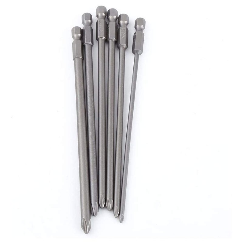 Bestgle 6Pcs 150mm 1/4 Inch Hex Shank Magnetic Long Phillips