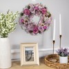 Wooden Floral Artificial Spring Wreath with Dried Foliage - 13.5"