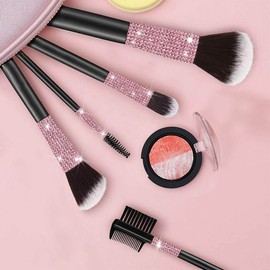 JODEILIY Self Adhesive Pink Crystal Rhinestone Ribbon Strips,7 Rows of 4 Yards Diamond Ribbon Bling Rhinestone Sticker with 2 mm Rhinestone for Crafts,Wedding,Christmas Party(Pink)