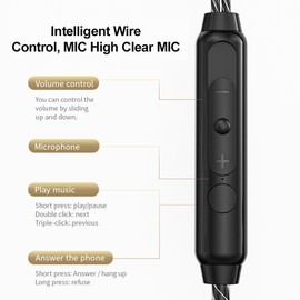 QKZ In-ear Wired Earphones Monitor Headphones HIFI Sound High-elastic Composite Diaphragm with Mic Line Control Professional-grade Wire Ergonomic Design Clear Communication Music Sport Headphones with Microphone