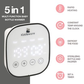Calentador de biberones para leche materna - Calentadores de biberones 5 en 1 para todos los biberones, frascos de alimentos y bolsas de leche materna - Control de temperatura inteligente y preciso, calentador de leche de apagado automático para bebé