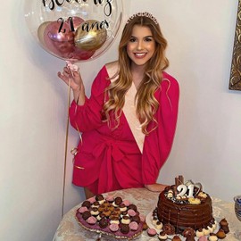 CIEHER 21st Birthday Crown & Finally 21 Birthday Sash, 21 and Fabulous Birthday Tiara for Girls, 21st Birthday Decorations for Her, 21st Birthday Gifts - Rose Gold