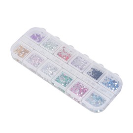 SAFIGLE Nail Glitter Rhinestones Color Mixed Decorations for Nail Art with Clear Container and DIY Manicure