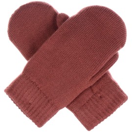 Be Your Own Style BYOS Unisex Winter Toasty Warm Solid & Glitter Fleece Lined Knit Mitten Gloves