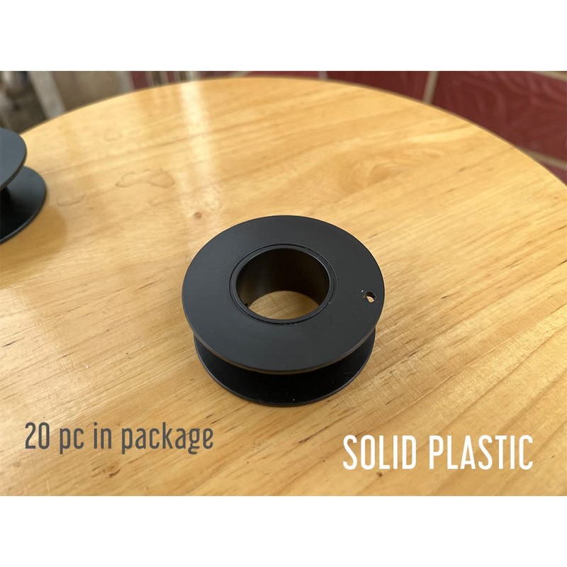 20 PC 2.16" Solid Plastic Ribbon Bobbins, Empty Spools for