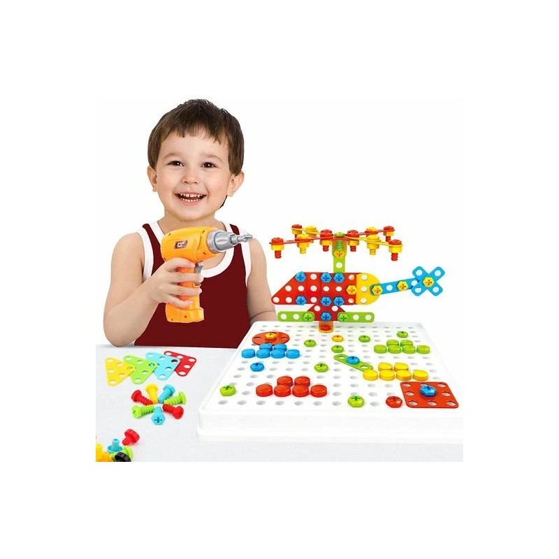 ADH Hot selling# Educational DIY assembling toolbox nut building block