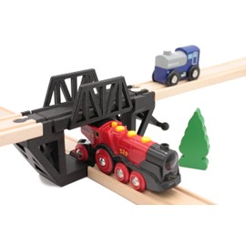 Wooden Rocker Bridge for Train Compatible with Brio