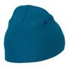 Ice Mario Embroidered Knitted Short Beanie - Aqua Red OSFM
