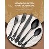 Stapava 60 Pcs Black Silverware Set, Gorgeous Retro Royal Silverware