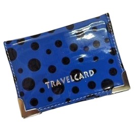 Lizzy PU Leather Travel Wallet | Unisex Credit Card & ID Card Holder - Bus & Rail Pass, Bank Oyster Pocket Case (Polka Dot Royal Blue)