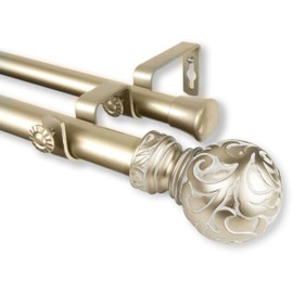 Rod Desyne 100-47-483-D 1" Cypress Double Curtain Rod, 48-84", Gold
