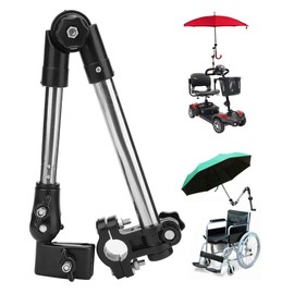 Honiwu Wheelchair Umbrella Holder, Stroller Umbrella Clamp Supporter Connector, Umbrella Holder Clamp, Universal Adjustable Umbrella Mount Stand for Baby Cart Wheelchair Golf Cart Electric Bicycle
