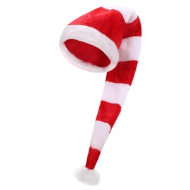 Christmas Hat Santa Hat Xmas Holiday Hat Thicken Plush Xmas Santa Claus Hat 35.4 Inch Long Tail Hat Long Striped Felt Hat for Christmas New Year Festive Holiday Party Supplies for Kids