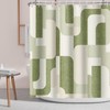 PEDBANRO Sage Green Shower Curtain Retro Geometric,Mid Century