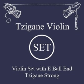 LARSEN STRINGS violin strings Tzigane multifilament fibre core set E steel ball end strong