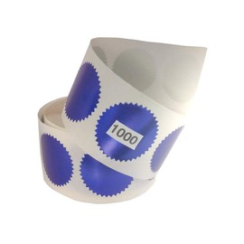 Legal Embossing Labels, Metallic Foil Stickers, 2" Starburst Serrated Edge, (Awards, Crafts, Envelopes, Notary Embossing) (Roll of 1000) (Blue)