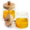 Bekith 2 Pack 18oz Glass Honey Pot with Dipper and
