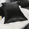 Fashion Black Duvet Cover Set Double Size Silk Like Satin
