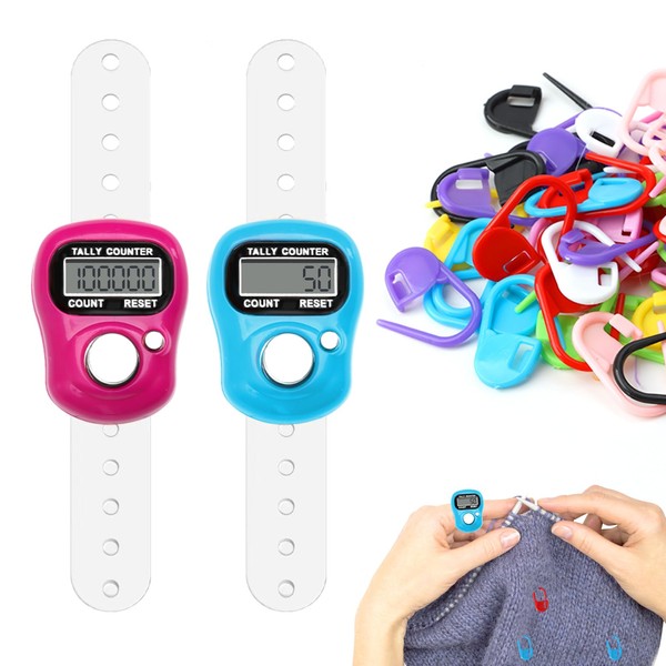 2 Pieces Electronic Finger Counter, Digital Finger Counter, Mini Electronic