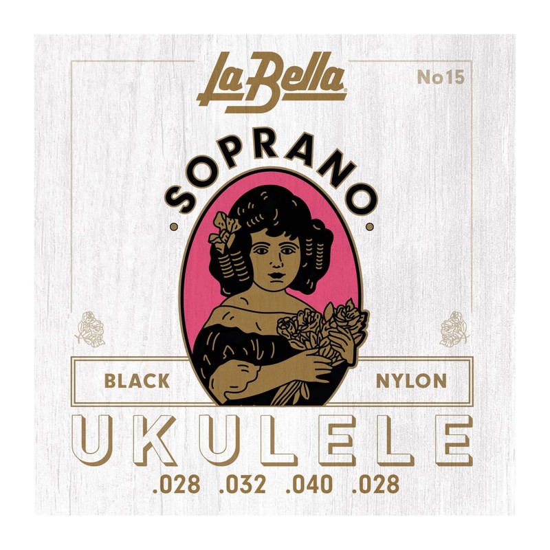 La Bella 15 Soprano Black Nylon Ukulele Guitar String 28-28