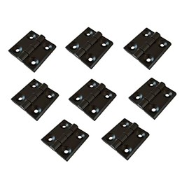 Metal Hinge 40 x 40 mm Black Folding Hinge Screw-On Hinge for Garden, Boat or Mechanical Engineering These Hinges are Versatile Pack of 8