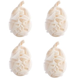 Bath Shower Pouf Sponge-4 Packs eco-friendly Exfoliating Mesh Pouf Sponge Premium Loofah Shower Scrubber for Men and Women-Elastic Hand Strap Body Brush to Soothe, Cleanse Your Skin (Style 1, 8x12cm)