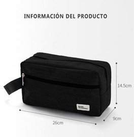 Lumbor37 Neceser de Viaje para Hombre y Mujer, Organizador Bolsa Maquillaje Higiene Baño, Bolsa Cosmetiquera Impermeable, Bolsa de Aseo para Artículos de Tocador, Negro