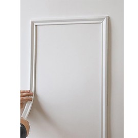 Peel and Stick Flexible Wall Molding Trim Self Adhesive Decorative Strips, DIY 3D Ceiling Trim for Home Décor on Cabinet Door Mirror Frame, 1.3in(W) ×16ft(L), White