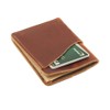 NRA Slim Leather Wave Minimalist Front Pocket Wallet, Brown