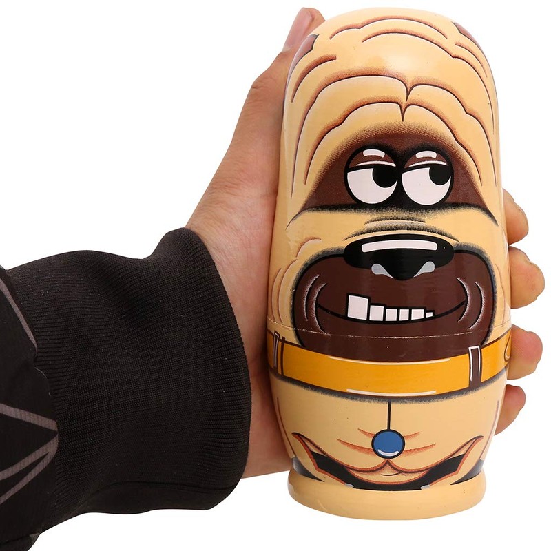 Moonmo 6pcs Handmade Wooden Russian Nesting Dolls Russian Nesting Dolls