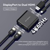 XPTSFDU DisplayPort to Dual HDMI Splitter 4K60Hz Display Port to
