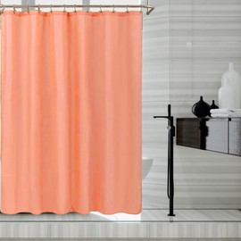 LLSCL Orange Red Fabric Shower Curtain Liner with Magnets, Waterproof Hotel Quality, 72 x 72 Machine Washable