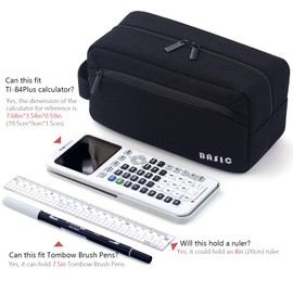 HVOMO Big Capacity Pencil Case Pen Pouch Holder Bag Large Storage Art Supply Marker Durable Stationery School Office Desk Organizer Portable for Kids Teen Student Girls Boys Adults (Black)