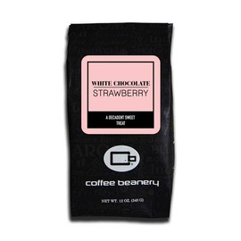 White Chocolate Strawberry Coffee by Coffee Beanery | 12oz Flavored Coffee Ground Medium Roast Coffee | 100% Specialty Arabica Coffee Ground | Gourmet Coffee | Flavored Fine Ground Coffee Medium Roast