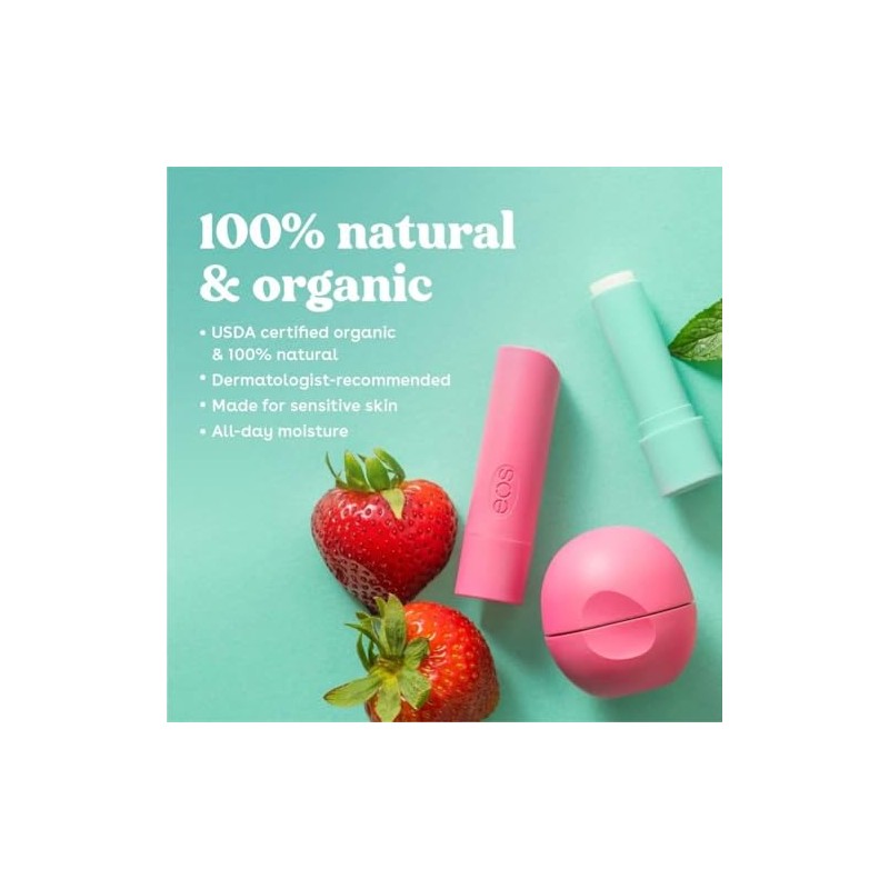 eos Bálsamo Labial Suave Esfera Sorbete Fresa 0.25 Oz.
